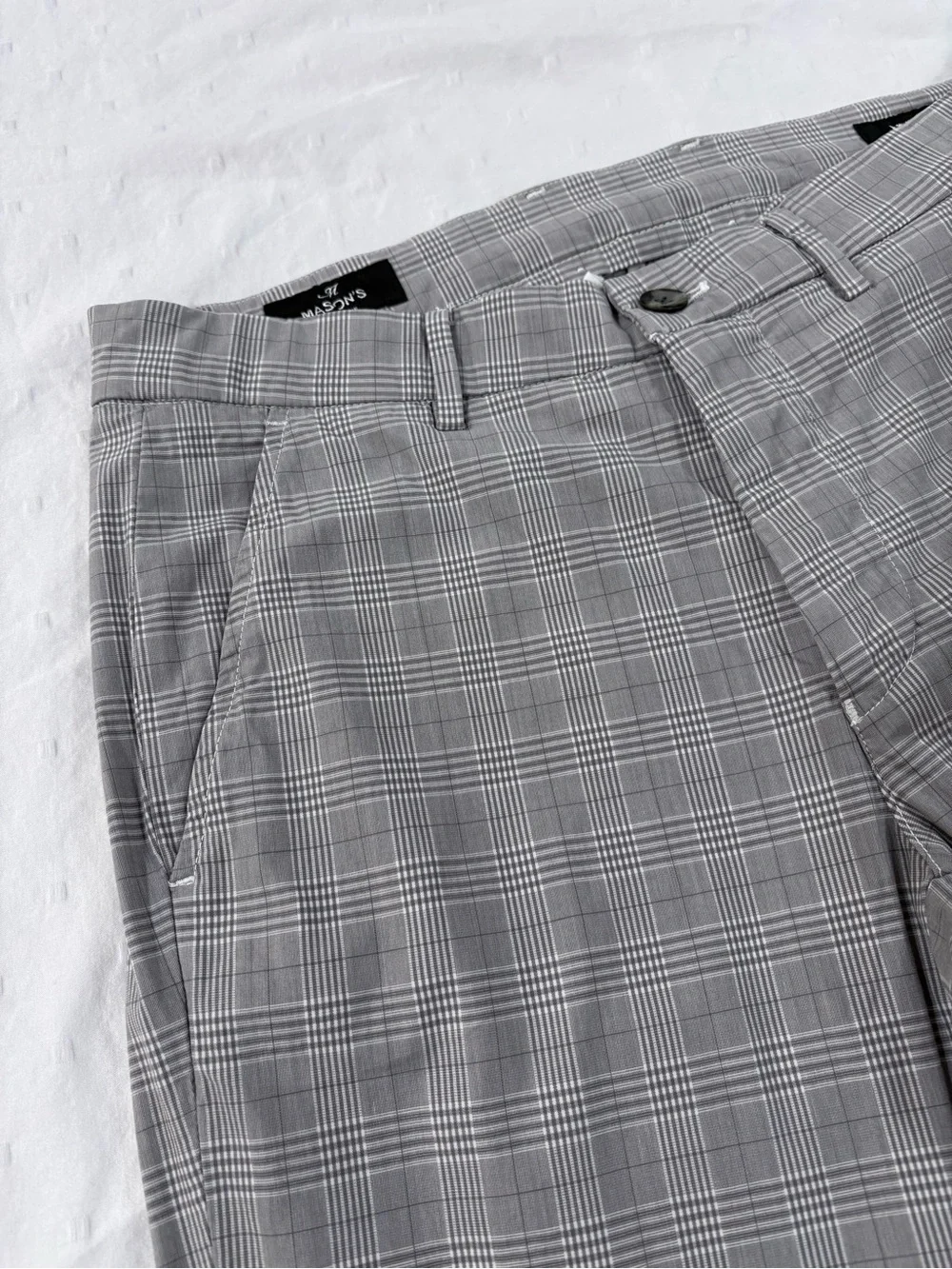 Mason's Italy Gray Plaid Torino Chino Pants Men's Size 48 EU / 32 US
